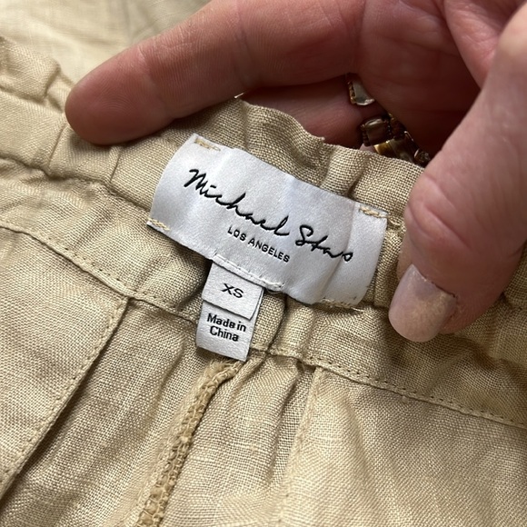 Michael Stars Paulette Tan Linen Shorts size XS - Picture 9 of 13